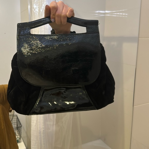 Jas M.B. London clutch with handle patent leather and suede black - Picture 6 of 7